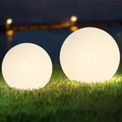 Lampa LED WBIJANA KULA Ogrodowa 35CM Biała NAZIEMNA E27-5908263383760