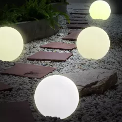 Lampa LED WBIJANA KULA Ogrodowa 35CM Biała NAZIEMNA E27-5908263383760