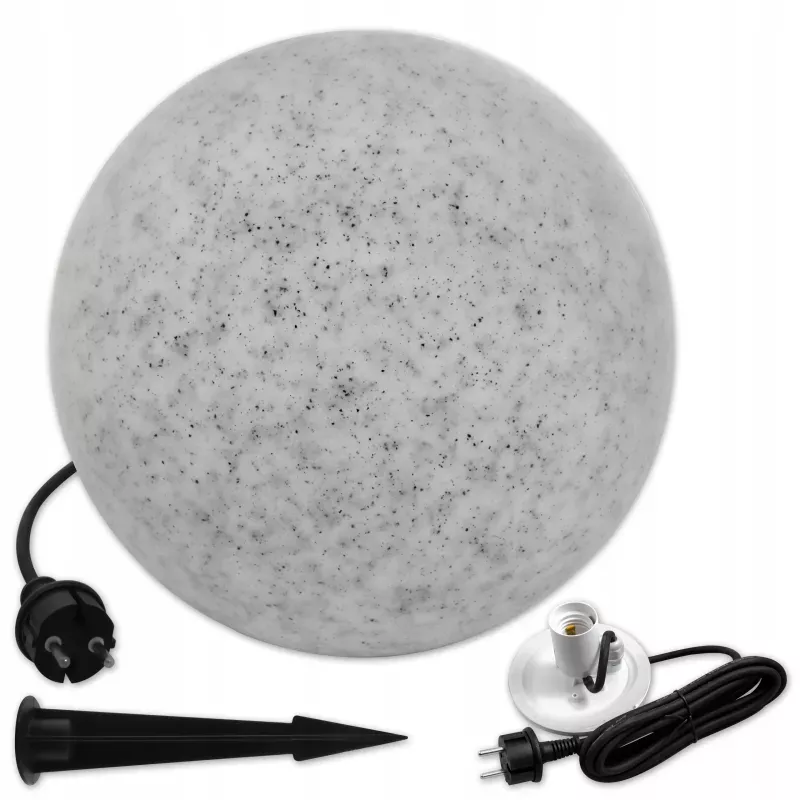 Lampa ogrodowa LED kula E27 35cm kamienna-5908263383746