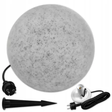 Lampa ogrodowa LED kula E27 35cm kamienna-5908263383746