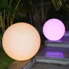 Lampa ogrodowa Kula solarna RGB LED 30cm wbijana naziemna biała mleczna-5908263383777