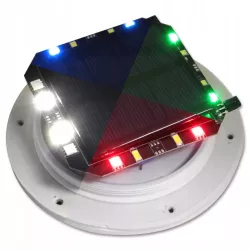 Lampa ogrodowa Kula solarna RGB LED 30cm wbijana naziemna biała mleczna-5908263383777