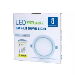 Downlight podtynkowy LED E6 20W okrągły 3000K ciepły - 8433325210120