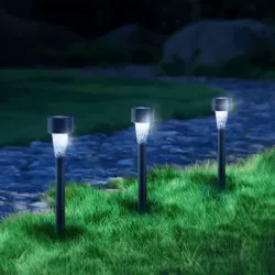 Lampka solarna wbijana do trawników skośny wzór wysokość 28cm - 8433325224172