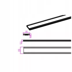 Szynoprzewód magnetyczny Luxo 48V natynkowy 1m biały klosz 0392-5904703004820