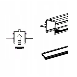 Szynoprzewód magnetyczny Luxo 48V profil 1m czarny-5904703004837