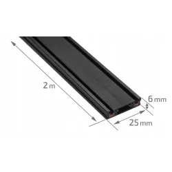 LISTWA SZYNOWA CZARNA 2M DO SYSTEMU MAGNETYCZNEGO LUXO 48V-5904703004813