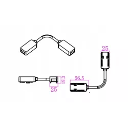 Łącznik zasilający Luxo 48V kabel czarny-5904703005056