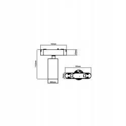 LAMPA LED 12W 4000K LUXO SZYNOWA 48V CZARNA KĄT ŚWIECENIA 36-5904703004486