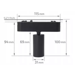 OPRAWA SZYNOWA MAGNETYCZNA LED LUXO SPOT 5W BIAŁY NEUTRALNY CZARNA-5904703004509