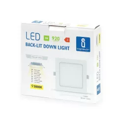 Downlight kwadratowy podtynkowy LED E6 9W 3000K ciepły - 8433325210182