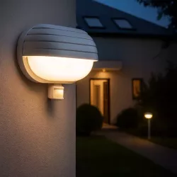 Kinkiet zewnętrzny lampa ogrodowa CZUJNIK RUCHU elewacyjna ścienna E27 LED-5908263386624