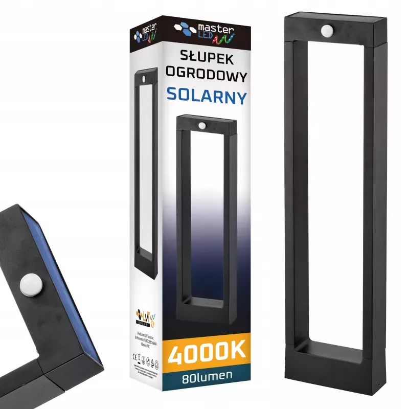 Lampa ogrodowa SOLARNA słupek stojąca 60cm CZUJNIK RUCHU zewnętrzna-5903002038574