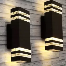 Kinkiet zewnętrzny lampa ogrodowa zewnętrzna elewacyjna ścienna 2xGU10 LED-5908263383883