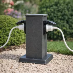 ELEKTRYCZNY SŁUPEK Lampa stojąca ogrodowa 2x Gniazdo HERMETYCZNE-5904703000143