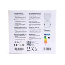 Downlight kwadratowy podtynkowy LED E6 15W 3000K ciepły - 8433325210212