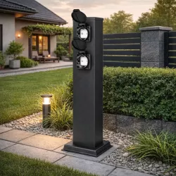 Lampa ogrodowa stojąca słupek ELEKTRYCZNY 4x Gniazdo HERMETYCZNE-5904703000150