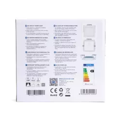 Downlight kwadratowy podtynkowy LED E6 20W 3000K ciepły - 8433325210243