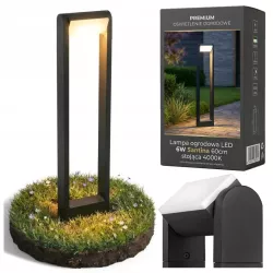 Lampa LED Ogrodowa 60cm zewnętrzna słupek stojąca LED regulacja 4000K-5904703009962