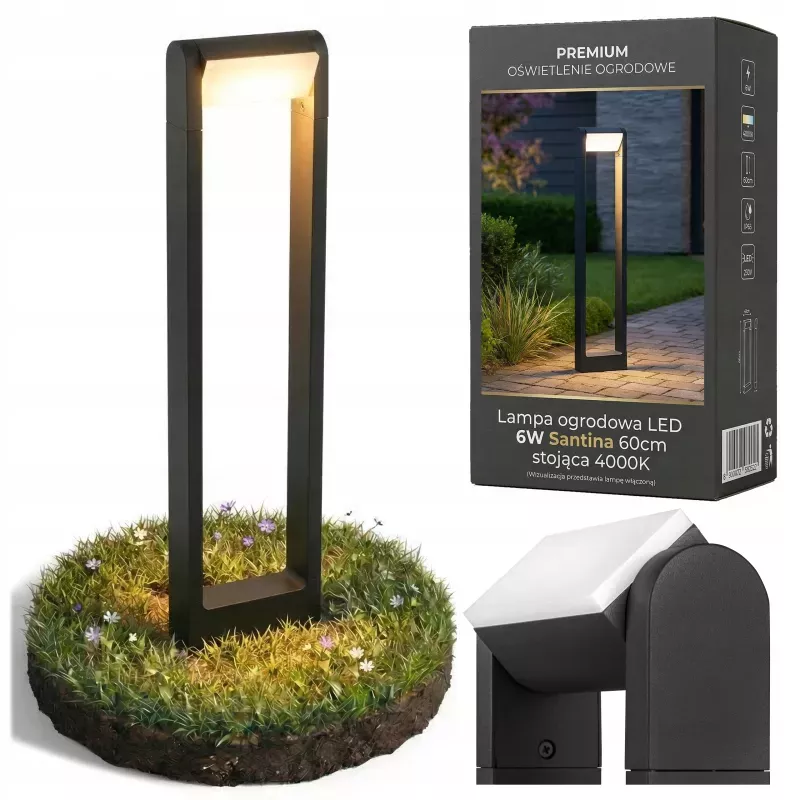 Lampa LED Ogrodowa 60cm zewnętrzna słupek stojąca LED regulacja 4000K-5904703009962
