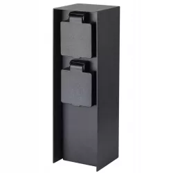Lampa ogrodowa stojąca słupek LED gniazdo 2x 230V XUDO czarny IP44-5904703009658