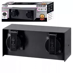 Gniazdo elewacyjne słupek LED 2x 230V XUDO czarny IP44-5904703010029