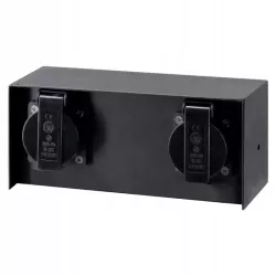 Gniazdo elewacyjne słupek LED 2x 230V XUDO czarny IP44-5904703010029