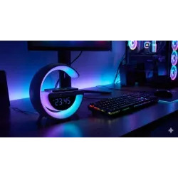 LAMPA Biurkowa LED RGB Nocna Budzik Głośnik Regulowana Szkolna NA BIURKO-5904703017622