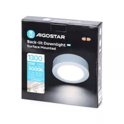 Plafon LED natynkowy okrągły 12W 3000K ciepła, śr. 17,4 cm - 8433325210304