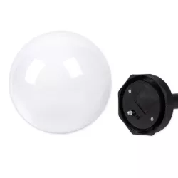 Lampa solarna ogrodowa Kula LED 25cm wbijana naziemna biała mleczna-5904703018933