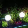 Lampa solarna ogrodowa Kula LED 25cm wbijana naziemna biała mleczna-5904703018933