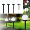 Lampa solarna ogrodowa Kula LED 25cm wbijana naziemna biała mleczna-5904703018933