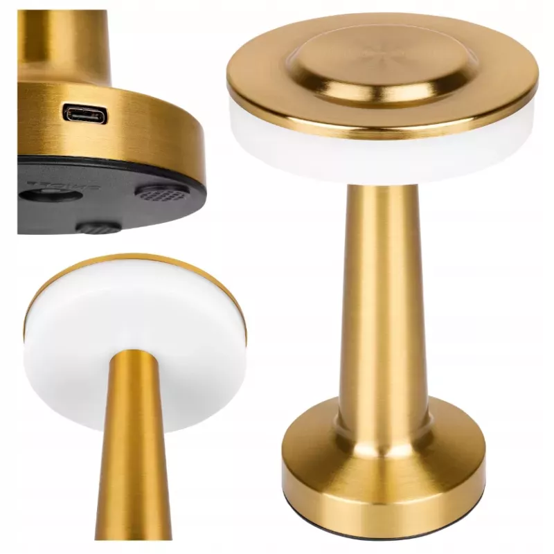 Lampa biurkowa Zulu LED 3CCT akumulator złota USB Regulowana-5904703021117