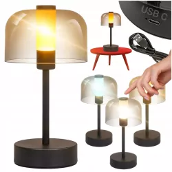 Lampa stołowa przenośna Kampi 3 barwy światła 3CCT akumulator USB czarna-5904703029144