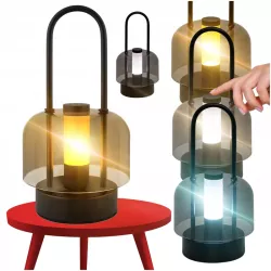 Lampa stołowa lampion latarenka przenośna LED Kampi 2w1 3CCT na USB czarna-5904703029151