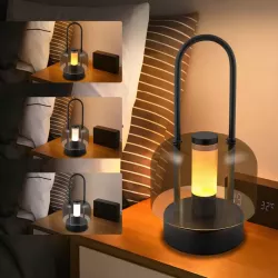 Lampa stołowa lampion latarenka przenośna LED Kampi 2w1 3CCT na USB czarna-5904703029151