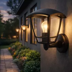 Kinkiet zewnętrzny lampa ogrodowa zewnętrzna elewacyjna ścienna E27 LED-5908263380646