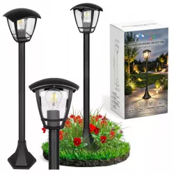 Lampa Ogrodowa stojąca słupek E27 93cm zewnętrzna LED czarna LATARNIA-5908263380691