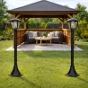 Lampa Ogrodowa stojąca słupek E27 93cm zewnętrzna LED czarna LATARNIA-5908263380691