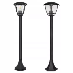 Lampa Ogrodowa stojąca słupek E27 93cm zewnętrzna LED czarna LATARNIA-5908263380691