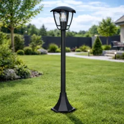 Lampa Ogrodowa stojąca słupek E27 93cm zewnętrzna LED czarna LATARNIA-5908263380691