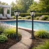 Lampa Ogrodowa stojąca słupek E27 93cm zewnętrzna LED czarna LATARNIA-5908263380691