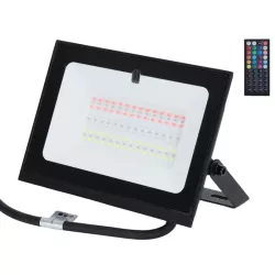 Halogen kolorowy naświetlacz LED RGB w kolorze czarnym 50W z pilotem - 8433325000752