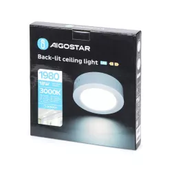 Plafon LED natynkowy okrągły 18W 3000K ciepła, śr. 22,6 cm - 8433325210335