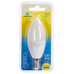 Żarówka LED C37 świecowa E14 14W biała neutralna 4000K mocna 1380lm - 8433325350482