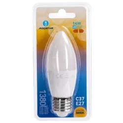 Żarówka LED C37 świecowa z grubym gwintem E27 ciepła 14W 3000K 1380lm - 8433325350536