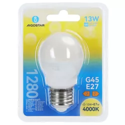 Żarówka LED mleczna kulka G45 E27 13W neutralna 4000K jasna 1280lm - 8433325350673