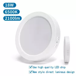 Downlight natynkowy okrągły LED E6 18W Światło białe - 8433325210359