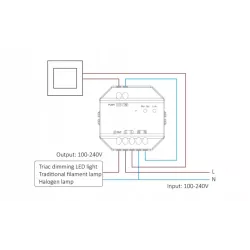 MiBoxer TRI-C1 Ściemniacz Dimmer AC 100-240V 2.4GHz RF Push 0-100% 150/300W-6970602181824