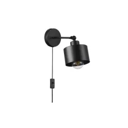Kinkiet E27 LED Elza ruchomy x1 czarny wtyczka-5903002038482